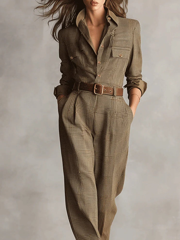 Anna™ Elegant Checked Jumpsuit
