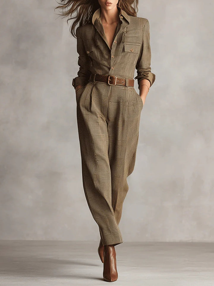 Anna™ Elegant Checked Jumpsuit