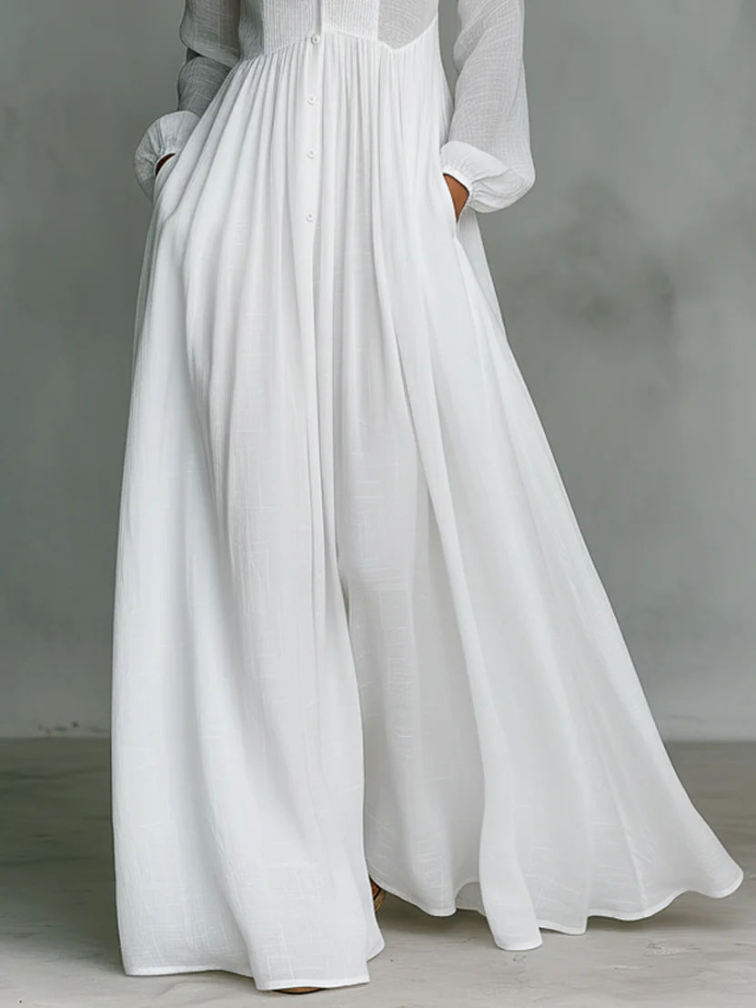 Léonie™ | Elegant Maxi Dress with Stand-Up Collar