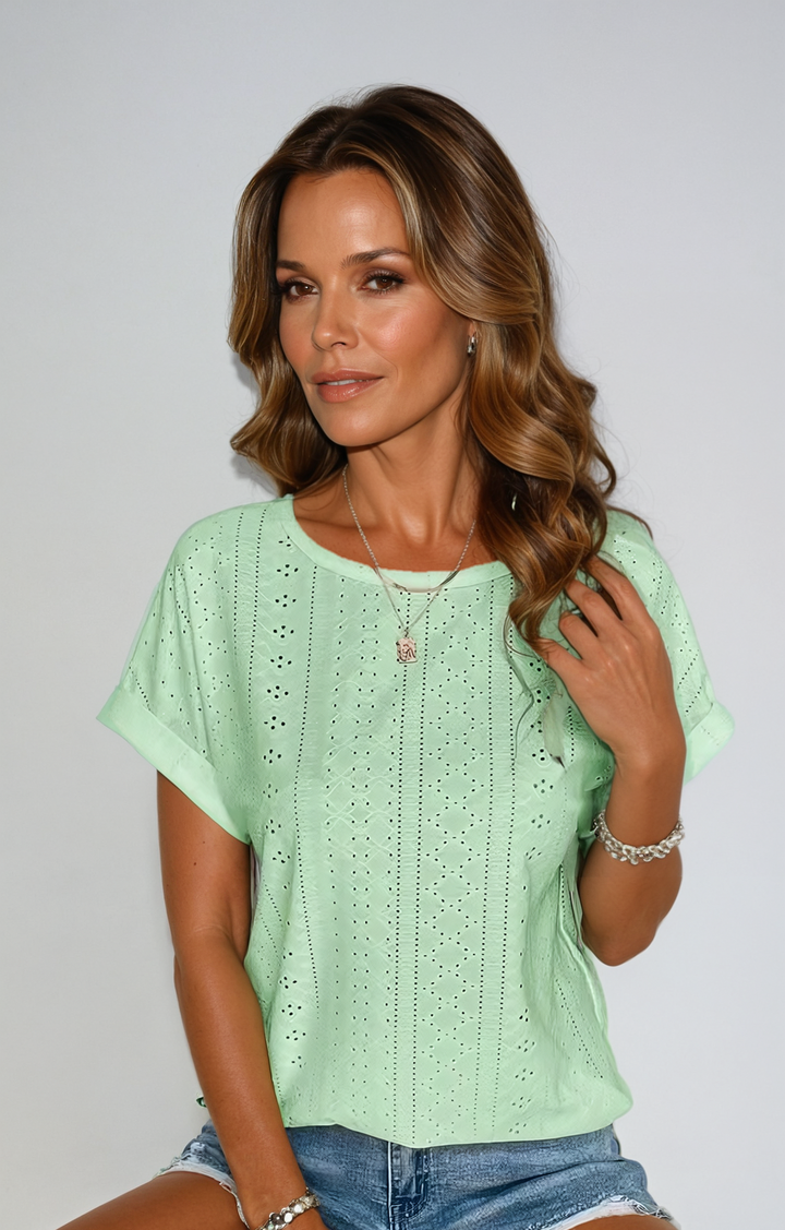 Orlena - Relaxed Eyelet Blouse