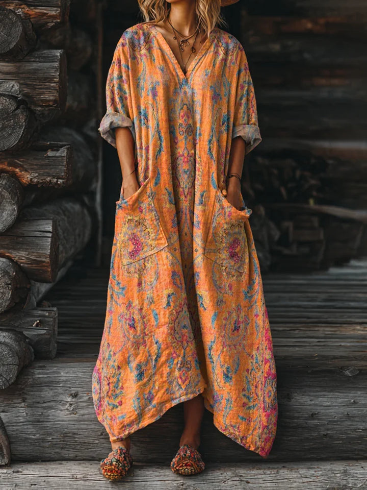 Ophira | Retro-Inspired Boho Dress Featuring Pockets