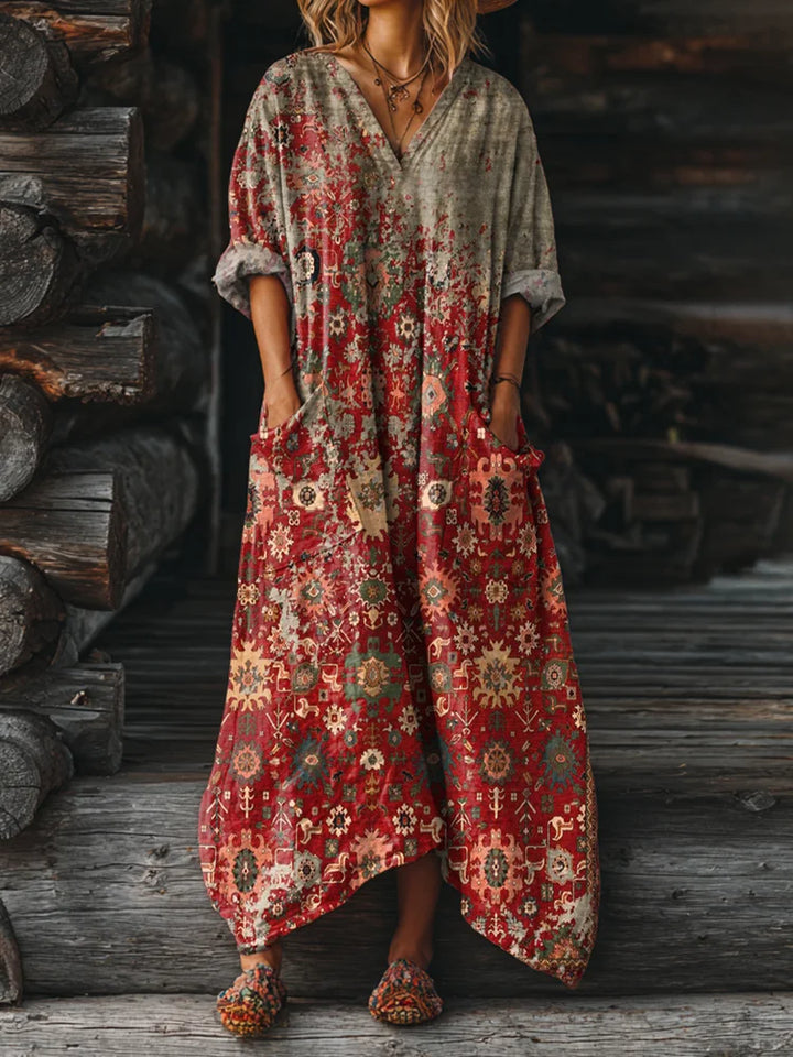 Ophira | Retro-Inspired Boho Dress Featuring Pockets