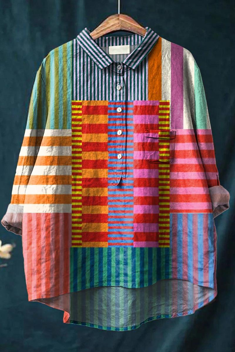 Isla | Color Block Stripe Shirt