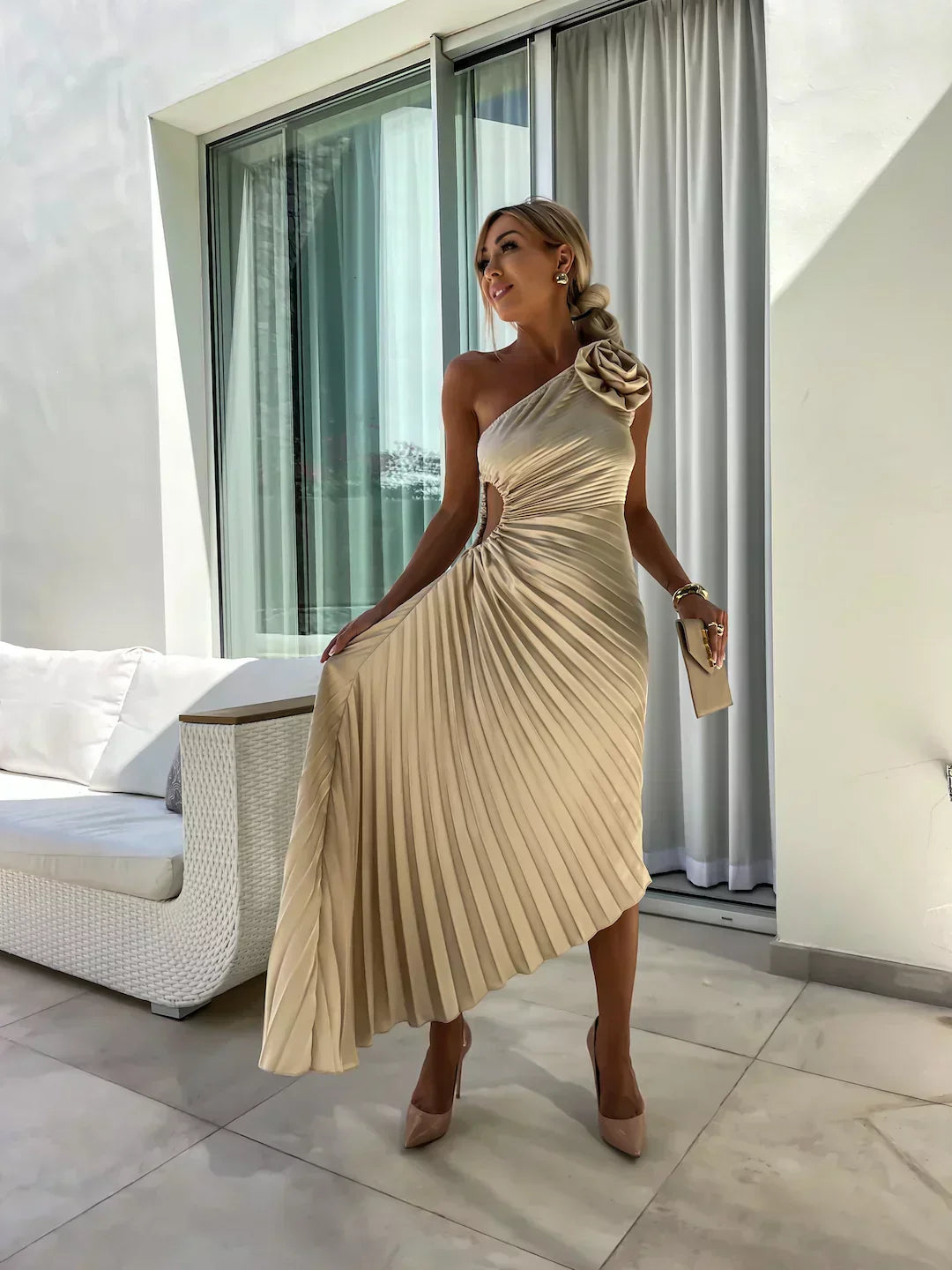 Marivelle - Pleated Glamour Dress