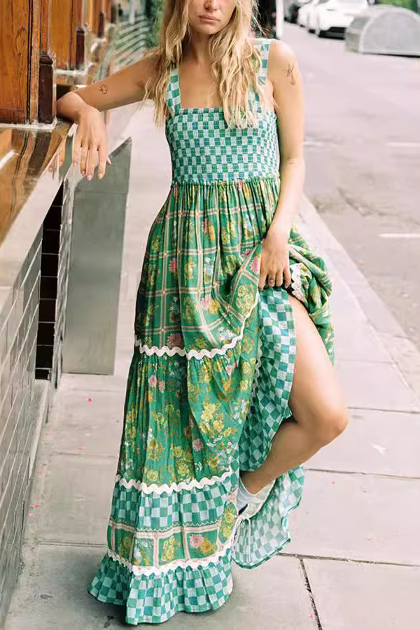 Basil - Sunshine Dreams Boho Maxi Dress