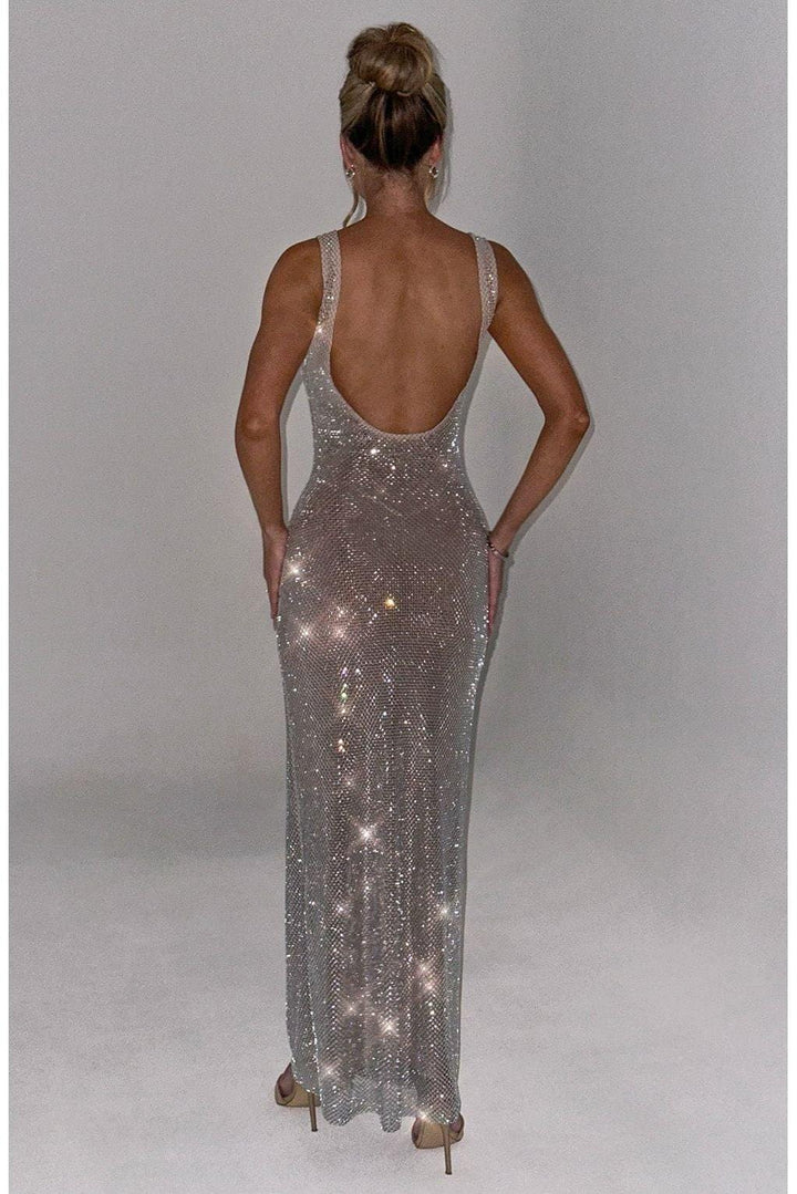 Aubrielle - Stunning Square Neck Bodycon Maxi Dress