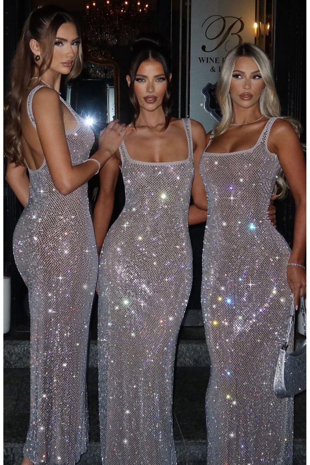 Aubrielle - Stunning Square Neck Bodycon Maxi Dress