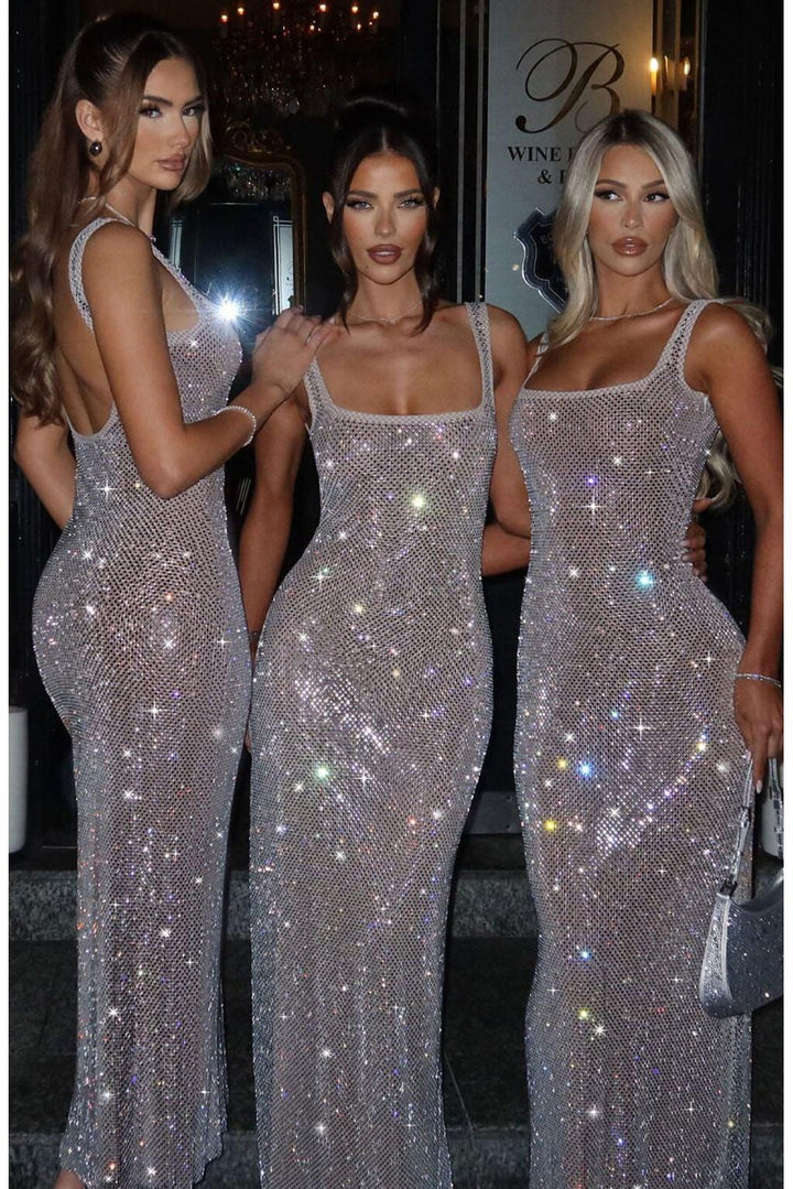 Aubrielle - Stunning Square Neck Bodycon Maxi Dress