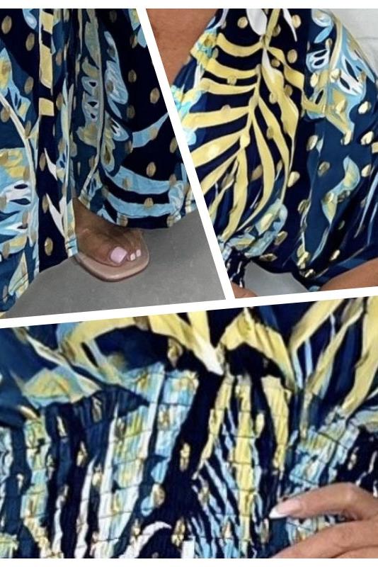 Elanor - Tropical Leaf Print Jumpsuit