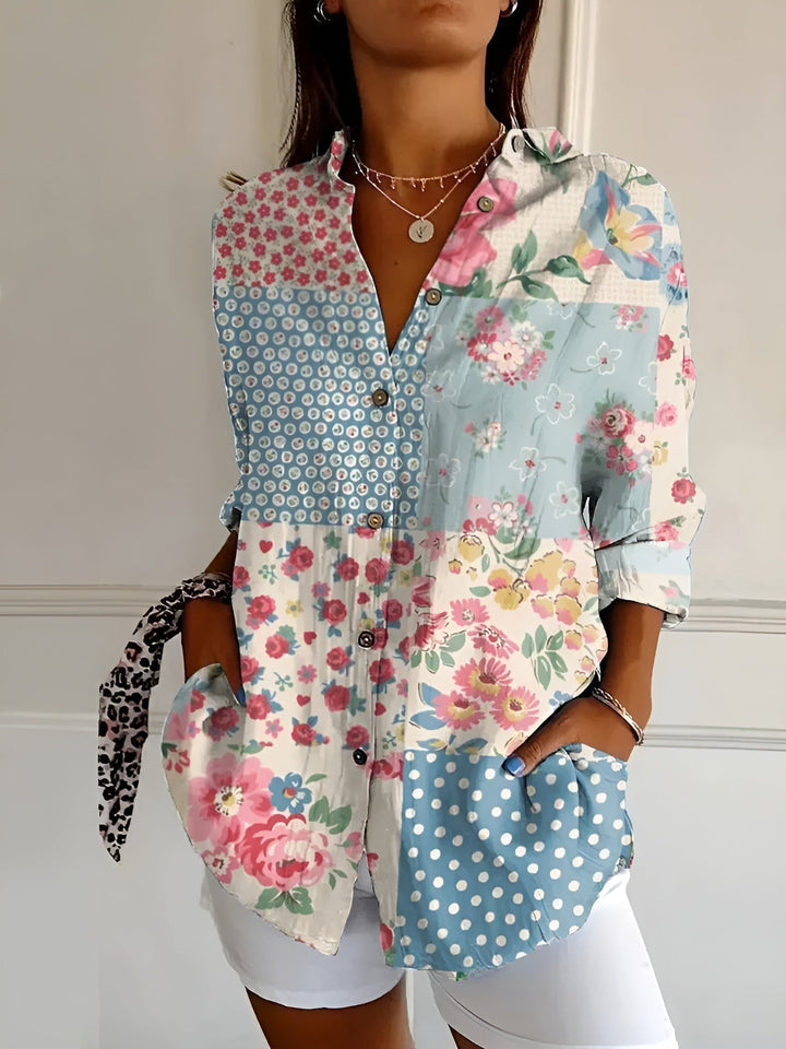 Roseline - Patterned Button-Up Shirt