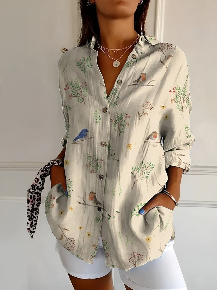 Roseline - Patterned Button-Up Shirt
