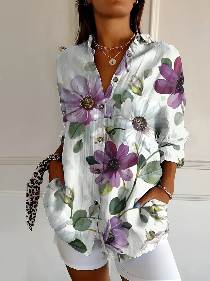 Roseline - Patterned Button-Up Shirt