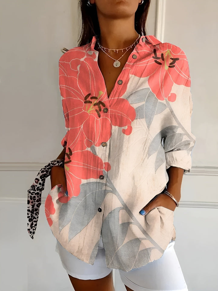 Roseline - Patterned Button-Up Shirt