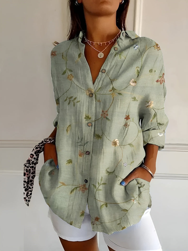 Roseline - Patterned Button-Up Shirt